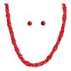 Four Strand Coral Necklace and/or Stud Earrings