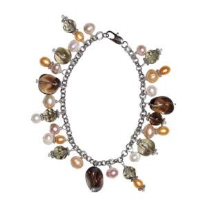 Pearl and Quartz Charm Bracelet