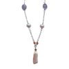 Biwa Pearl with Gold Crystal and Quartz Necklace