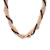 Peach Pearls twisted with Black Crystal