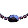Square Onyx with Red Coral Beads Statement Necklace - Image 5