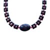 Square Onyx with Red Coral Beads Pendant Necklace