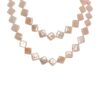 Long Square Pink Pearl Necklace