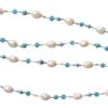 Baroque Mother of Pearl with Turquoise and Crystal Necklace and Earring Set - Image 5