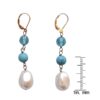 Baroque Mother of Pearl with Turquoise and Crystal Necklace and Earring Set - Image 3