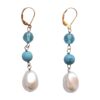Baroque Mother of Pearl with Turquoise and Crystal Necklace and Earring Set - Image 6