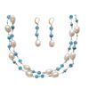 Baroque Mother of Pearl with Turquoise and Crystal Necklace and Earring Set
