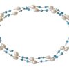Baroque Mother of Pearl with Turquoise and Crystal Necklace and Earring Set - Image 7