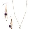 Pearl with Amethyst Necklace and Earring Set - Image 5
