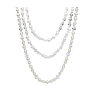 Elegant pearl and crystal beaded necklaces.