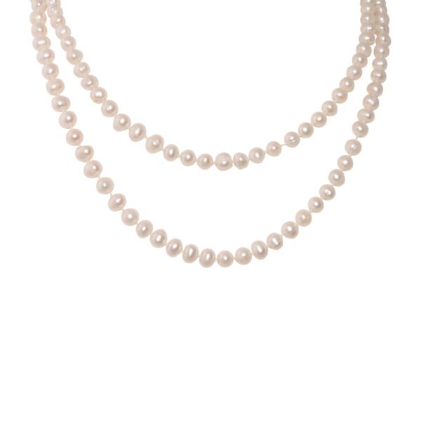 Baroque Pearl Rope with Removable Natural Shell Pendant - Image 2