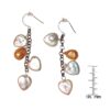 Gold and White Heart Pearl Earrings - Image 2