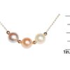 3 Multi-Color Pearls on Gold Chain - Image 3