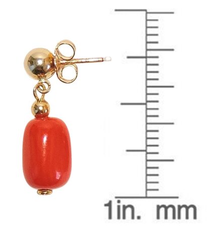 Red Coral Drop Earrings - Image 3