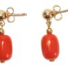 Red Coral Drop Earrings - Image 2