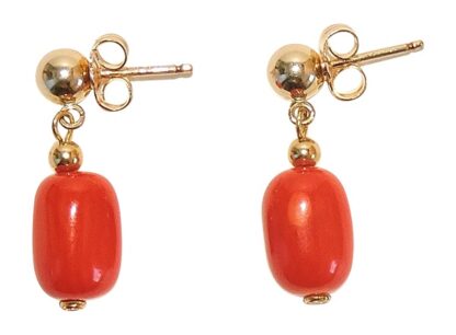 Red Coral Drop Earrings - Image 2