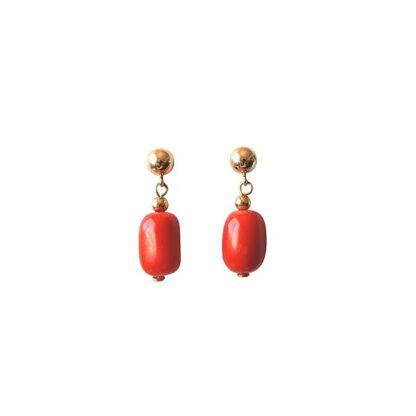 Red Coral Drop Earrings