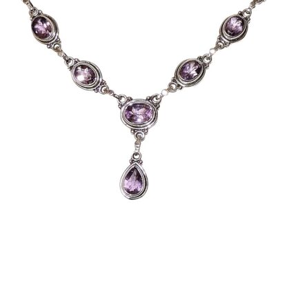 Oval Amethyst with Pear Drop Necklace - Image 2