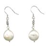 Coin Pearl Earrings with CZ Accents - Image 2