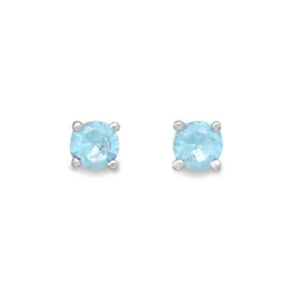 Aquamarine Earring Studs - March Birthstone