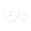 Mother of Pearl - White Necklace, Bracelet and Earring Set