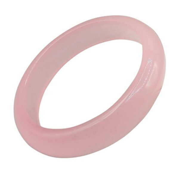 Solid Pink Jade Bangle - Size 6