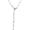 Pink and White Pearl Necklace with Butterfly Clasp - Image 4