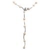 Pink and White Pearl Necklace with Butterfly Clasp - Image 3