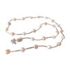Pink and White Pearl Necklace with Butterfly Clasp - Image 2