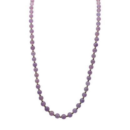 Lavender Jade Long Strand Necklace - 30 Inch Length