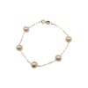 Tin Cup - Pink Pearls Bracelet on Gold Snake Chain - 7 Inch