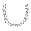 Baroque Mother of Pearl with Turquoise and Crystal Long Style Necklace