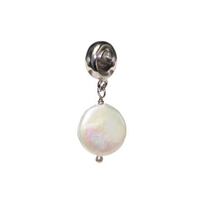 White Coin Pearl Charm