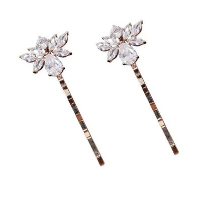 CZ Hair Pin on Rose Gold