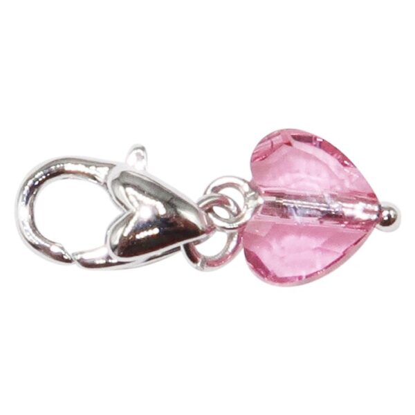 Pink Crystal Heart Clasp Charm - Image 2