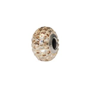 Gold faceted bead with metal core.