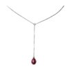 Teardrop - Burgundy Pearl on Silver Lariat