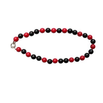 Red Coral with Black Jade Beaded Necklace - Available in 16, 18 and 20 Inch Lengths - Image 3