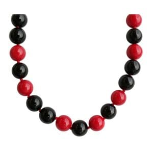 Red and black beaded necklace.