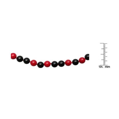 Red Coral with Black Jade Beaded Necklace - Available in 16, 18 and 20 Inch Lengths - Image 4