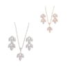 CZ - Leaf CZs in Silver or Rose Gold Finish Necklace and Earring Set (Pieces may also be purchased separately)