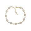 CZ - Marquis CZ's with Pearl and Gold Necklace, Bracelet, Earring Set (All pieces are sold separately) - Image 5