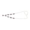 Oval Amethyst with Pear Drop Necklace: A silver chain necklace featuring purple gemstones in a cascading design.