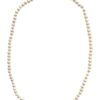 The Little Girl Pearl Necklace is a circular strand of white pearls featuring a silver clasp.