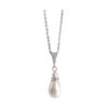 Pearl - Long Pear-Shape Pearl Drop with Gold OR Silver CZ Necklace and Earring Set (Pieces may be purchased separately) - Image 5