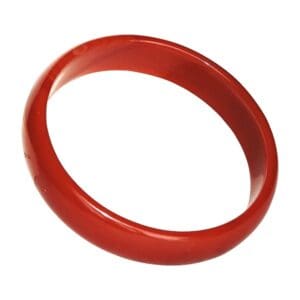 Red circular bangle isolated on white background.
