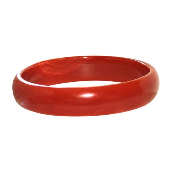 Jade Bangle - Red (lighter) Solid Jade - Size 6.5 - Image 2