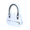 White Flower Embroidered Purse with Silver Accents - Image 2
