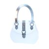 White Flower Embroidered Purse with Silver Accents