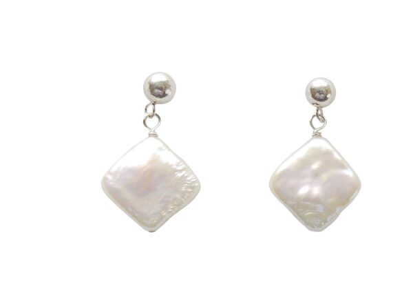 Square Pearl Necklace, Bracelet and Earring Set (Each piece is also sold separately) - Image 2